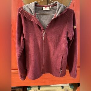 Fjallraven Maroon and Gray Wool Jacket